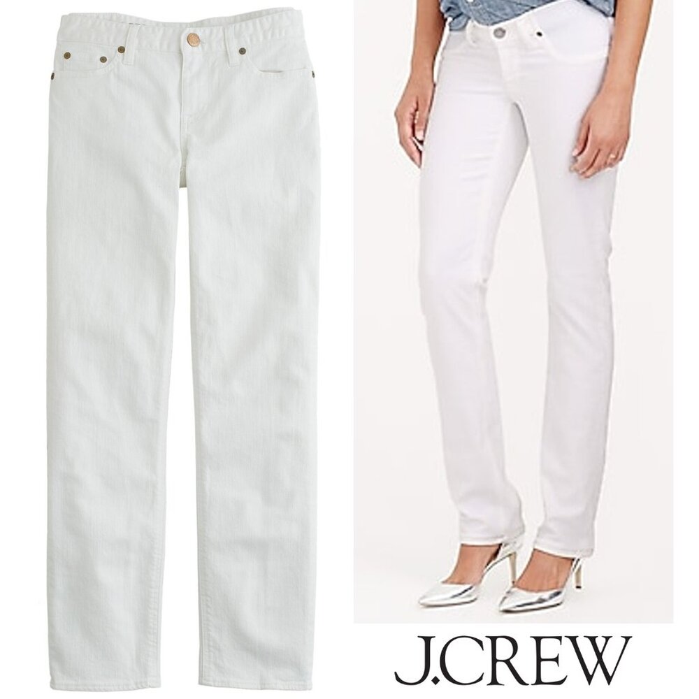 NWOT J.Crew Matchstick Straight Leg White Denim Jeans Low Rise - size 29 R 29R
